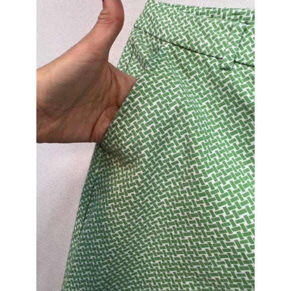 Talbots Womens Heritage Cropped Pants Size 10 Green & White Patterned Beachy - Picture 10 of 15